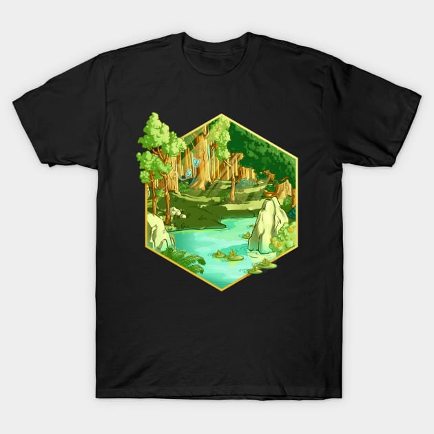 Hexagon Twilight T-Shirt by JoeClarkart